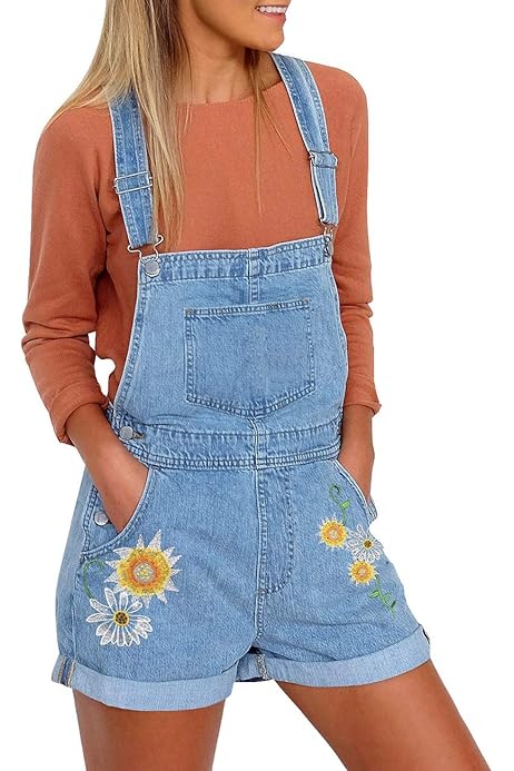 Amazon Peto Elastico Mujer Peto Vaquero Mujer Pantalones Cortos