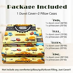 OWL QUEEN Cars Duvet Cover Queen Size, Cartoon Car