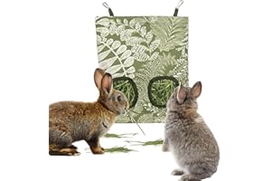 ALIAGLE Rabbit Hay Feeder, Guinea Pig Hay Holder & Bunny Hay Feeder – Durable Hanging Hay Bag for Rabbits Chinchillas Guinea Pigs Bunnies – Chew-Resistant Hay Holder for Small Animals (Grass Green)