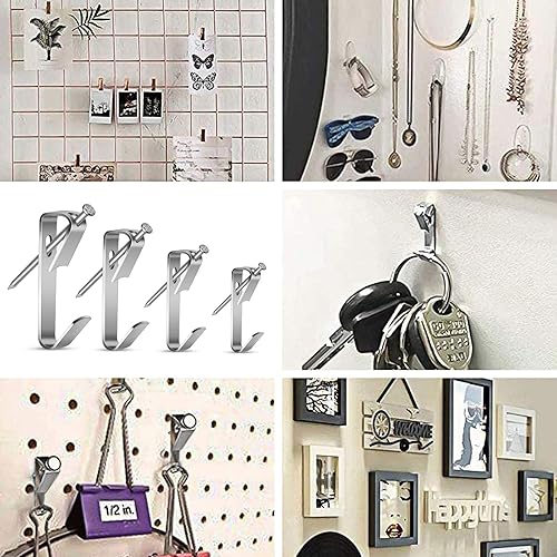 Picture Hanging Hooks, 50 Pcs Heavy Duty 10-50 lbs Picture Hangers