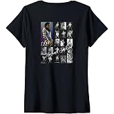 Women's Michael Jackson 077 Back Printed V-Neck T-Shirt