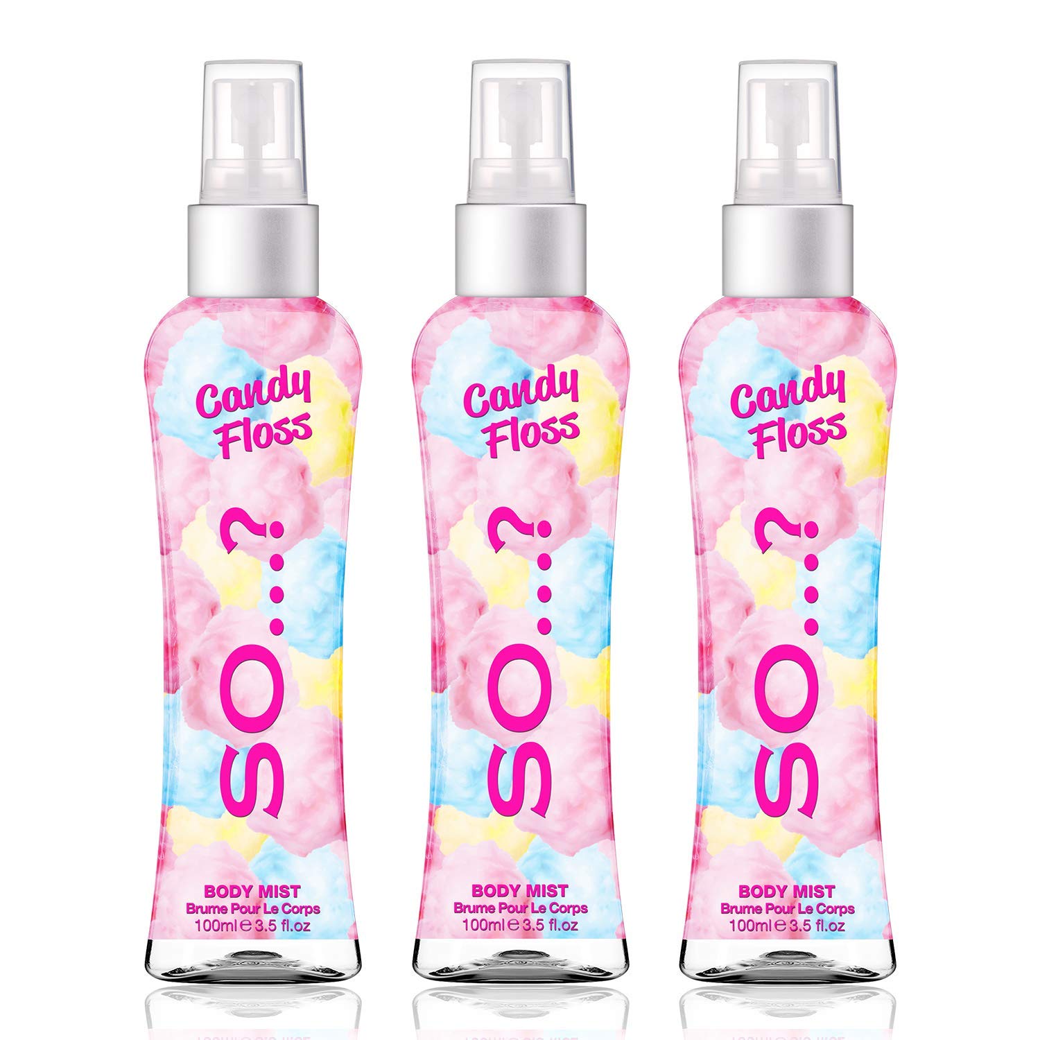 Body Mist By So…? Womens Candy Floss Body Mist Fragrance Spray 100ml Bundle (3 Pack)