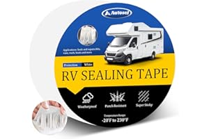 AUTOSEL RV Roof Tape 4" x 50', RV Sealant Tape, White RV Roof Sealing Tape, Stops Camper Leaks, UV Resistant, Weatherproof & Long-Lasting, for Repairing Campers, Trailers, Boats & Windows (1 Roll)