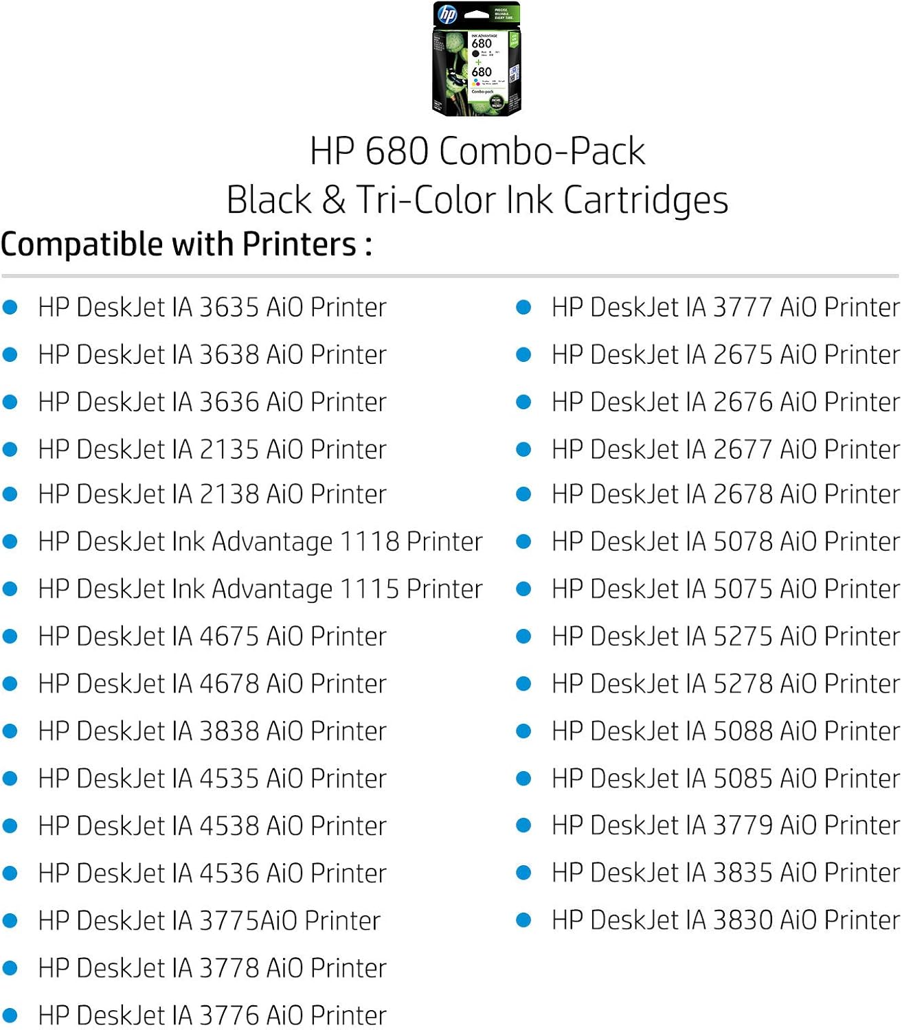 hp 680 cartridge combo pack amazon