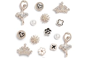 14PCS Bling Shoe Charms for Women & Girls - Cute Ballet Shoe Charms Decorations, DIY Shoe Accessories for Party Favor Jewelry