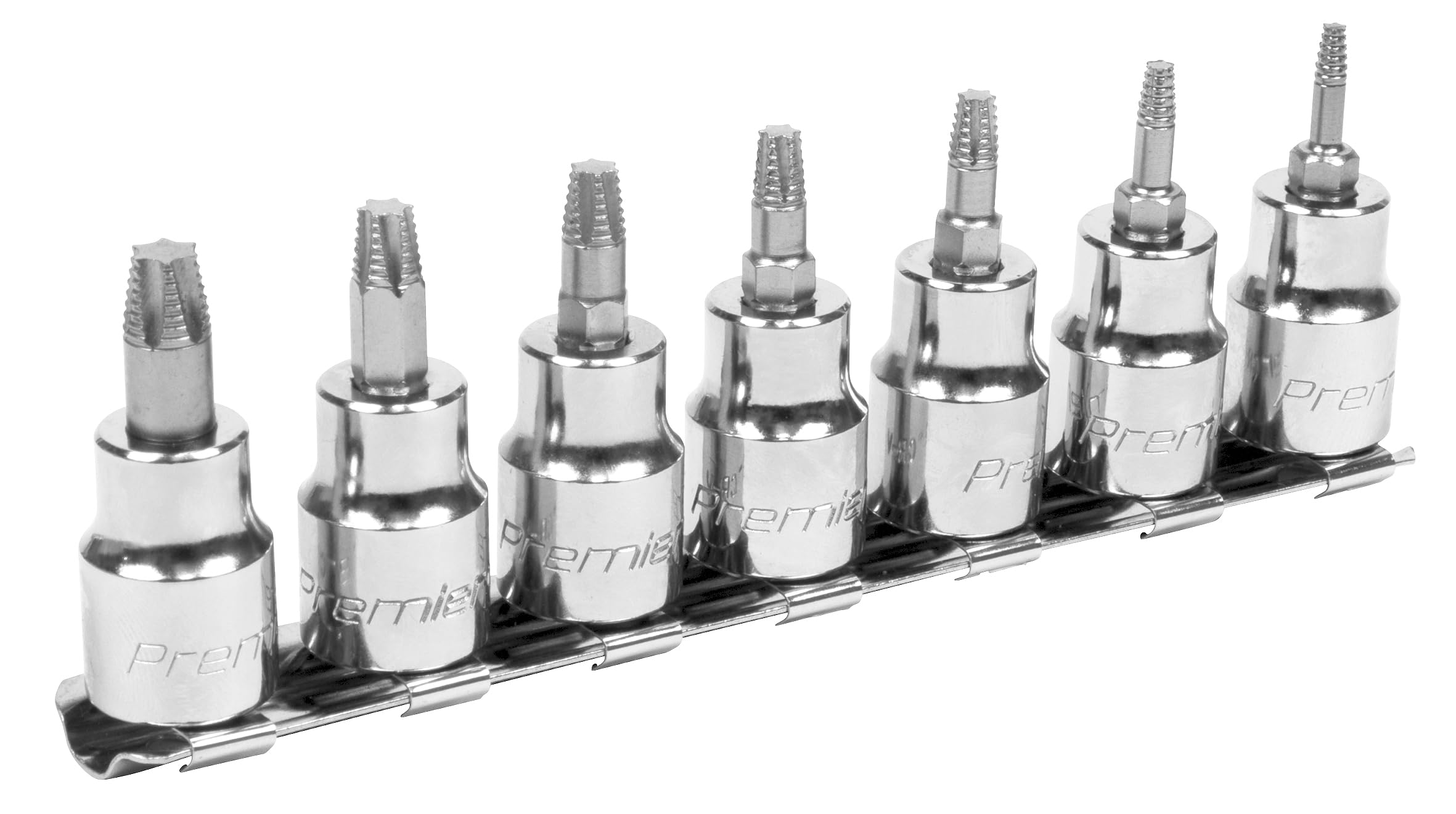 Sealey AK62263 7pc 3/8" Dr. TRX Star Socket Set for Removal of Damaged Torx Screws