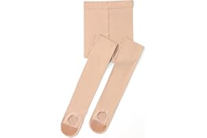 DAINAS Girls' Convertible Ballet Tights, 50D Ultra Soft Professional Transition Dance Tights for Ballet