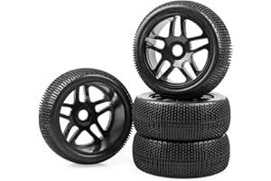 AIMROCK 4PCS 1/8 RC Buggy Wheel Tires Hex 17mm Pre-glued Wheels for Traxxas Arrma Typhon 3S 6S Losi HPI Redcat Off Road Truck