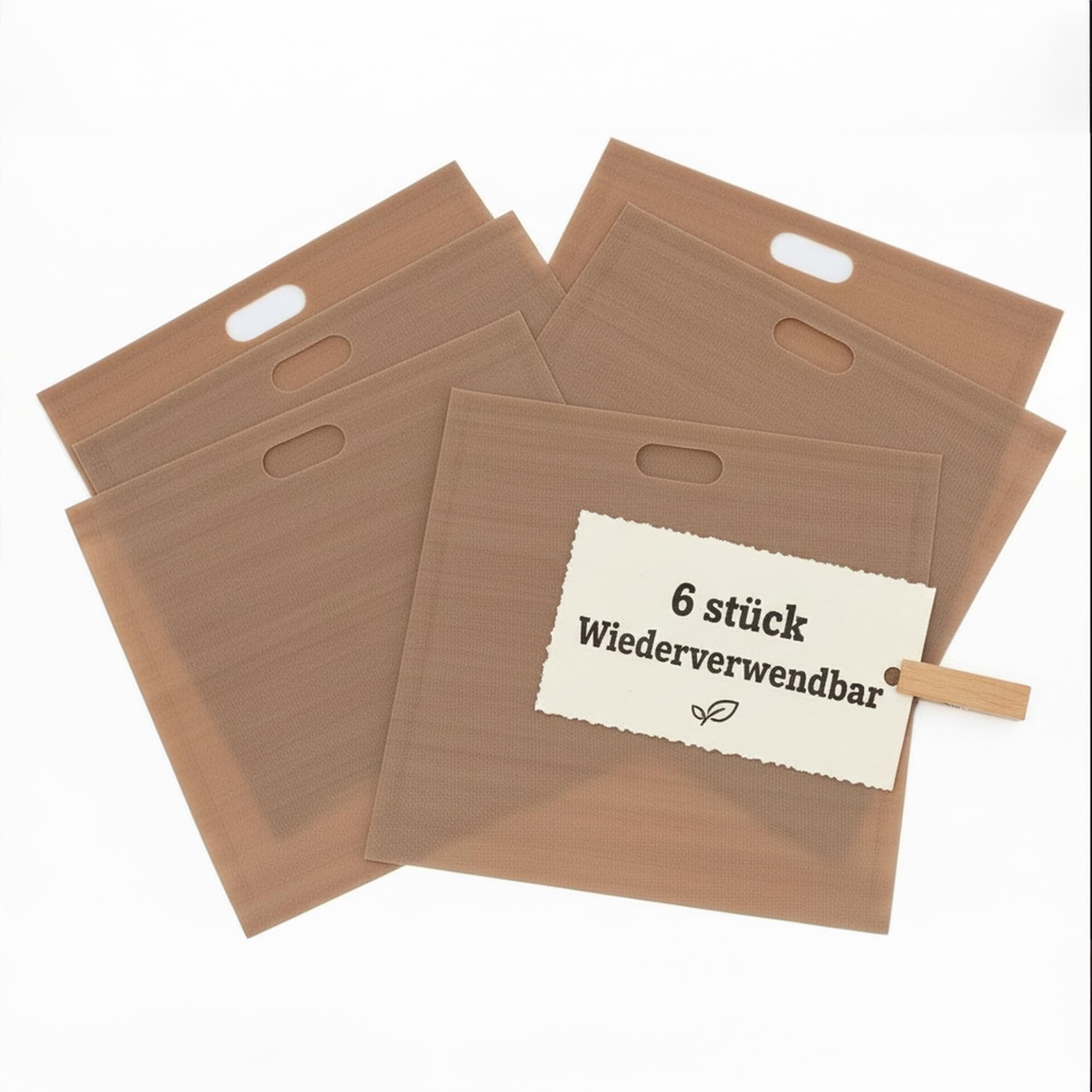 Sunmondo 6 x Toast Bags – Baking Paper Bags for Toasters – Dishwasher Safe, Can Be Used Up To 50 Times
