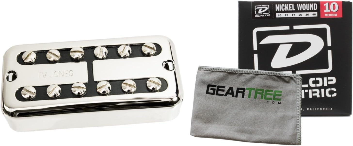 TV Jones FTN-UVNKL TV Classic Universal Mount Nickel Neck Pickup w/Geartree Clo