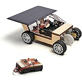 Pica Toys Solar-Powered Car V1, Wooden STEM Kit with Wireless Remote Control for Boys and Girls, Hybrid Powered by Solar Power and Batteries, Educational Motor Toy Gift for Kids Aged 8-12