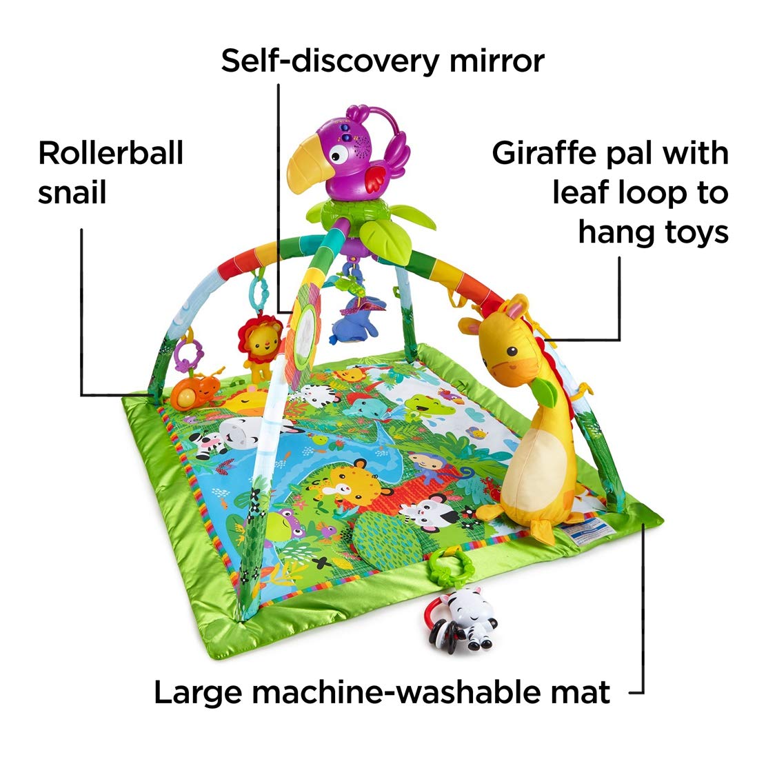 FisherPrice DFP08 Rainforest Gym, Baby Playmat with Music and Lights