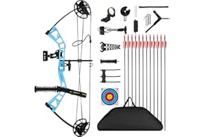 MOTION ZEUS Junior Compounnd Bow Set for Youth & Kids,Beginners and Women Bow Draw Length 16"-28",Draw Weight 10-40Lbs,290fps，Adjustable