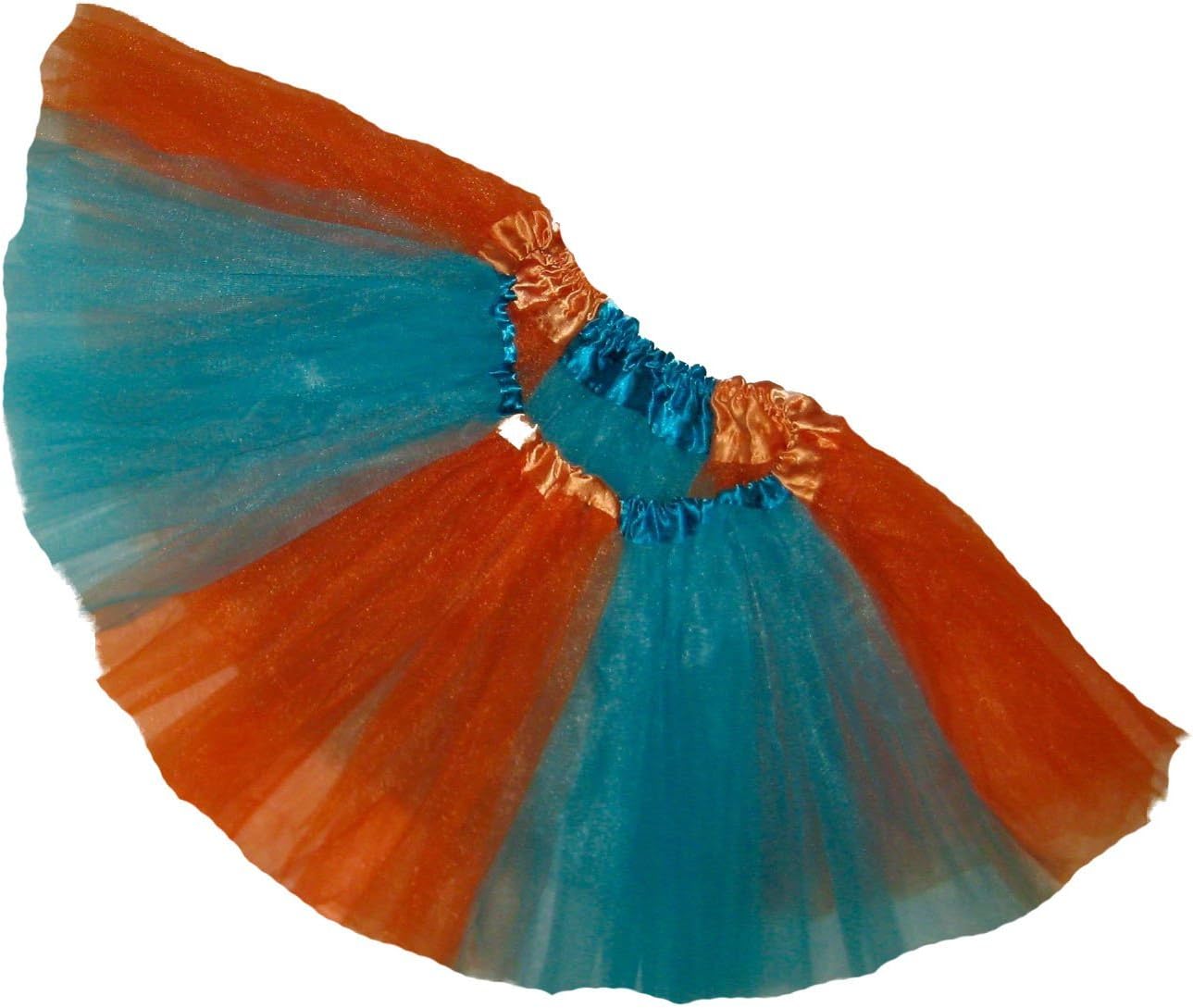 Southern Wrag Company Adult Team Spirit Tutu Orange Turquoise Sizes S-XXL