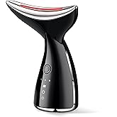 VOFEL Face and Neck Massger for Skin Care Electric Face Neck Lifting Massager with 45℃ Heat & 3 Massage Modes for Wrinkles Facial Neck Massager (Black)