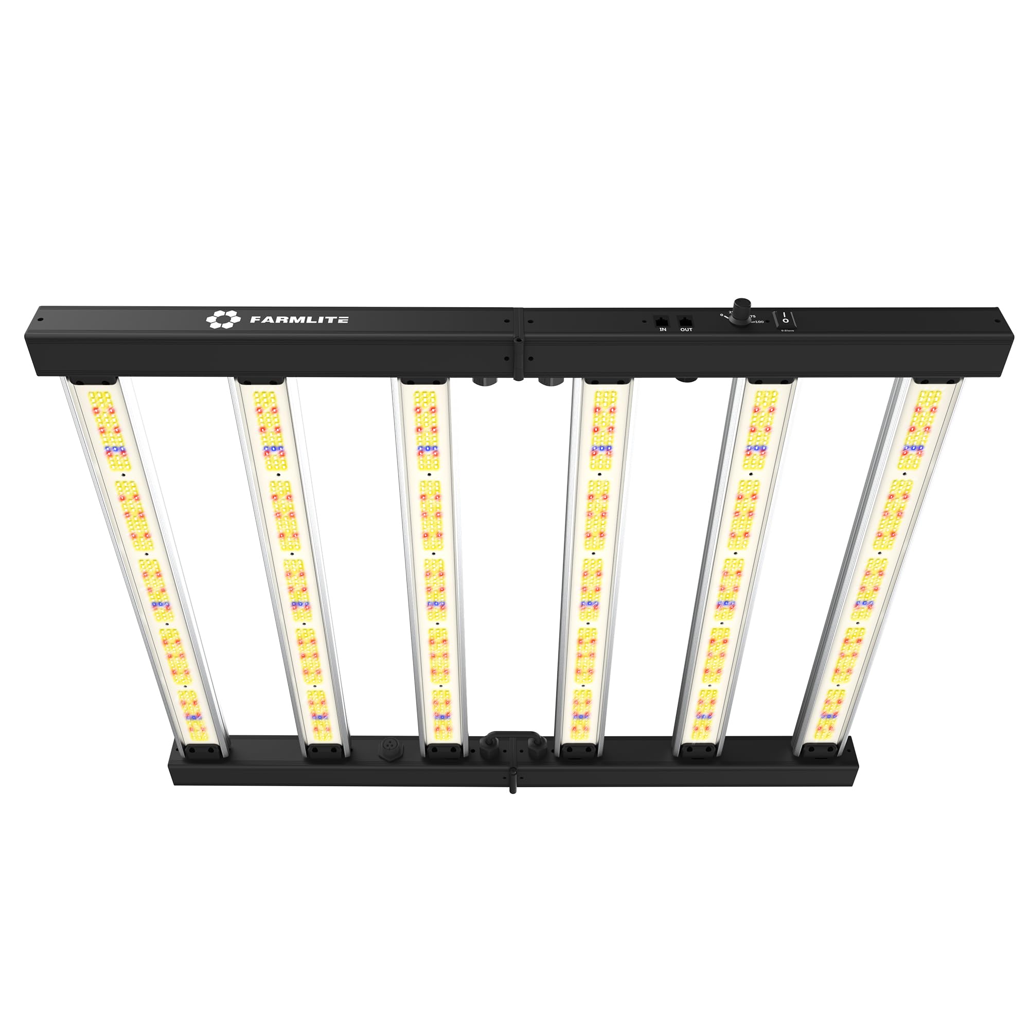 FARMLITE Luces LED de cultivo para plantas de interior, barra de luz de crecimiento de espectro completo, lámparas de cultivo colgantes para plantas, cadena de margaritas, tablero regulable, cobertura de 4x4 pies (360 vatios)