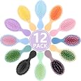 Phyyixs 12 Pack Mini Detangling Brushes - 12 Colors for Wet & Dry Hair, Compact Travel Hairbrush for Teens & Adults, Perfect 