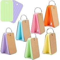 Lot De 400 Cartes Flash Multicolores - 9x5.4 Cm, Avec Anneaux, Pour Révisions