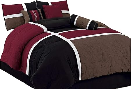 Amazon Com Chezmoi Collection 7 Piece Quilted Patchwork Comforter