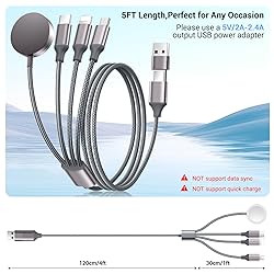Renmou for Apple Watch Charger,4 in 2 Multi