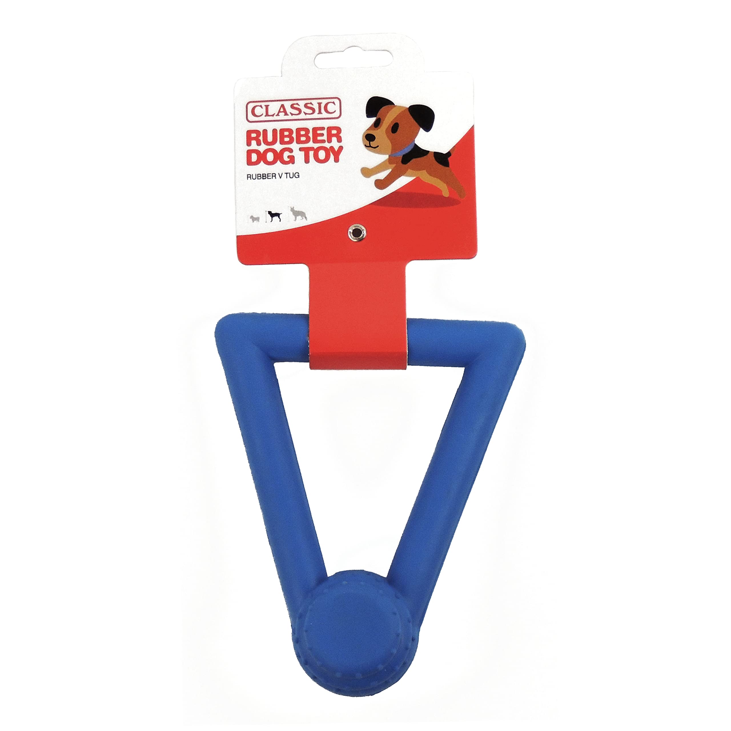 CLASSIC "V Tug Rubber Dog Toy - 150mm - Blue