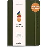 Anecdote Planner w/ 2026-2027 Calendar Yearly Planner Vegan Leather Cover | "A Monthly, Weekly &amp; Daily Workflow Planner &amp; Agenda Tracker, Vegan Leather Hardcover, Achieve your Goals
