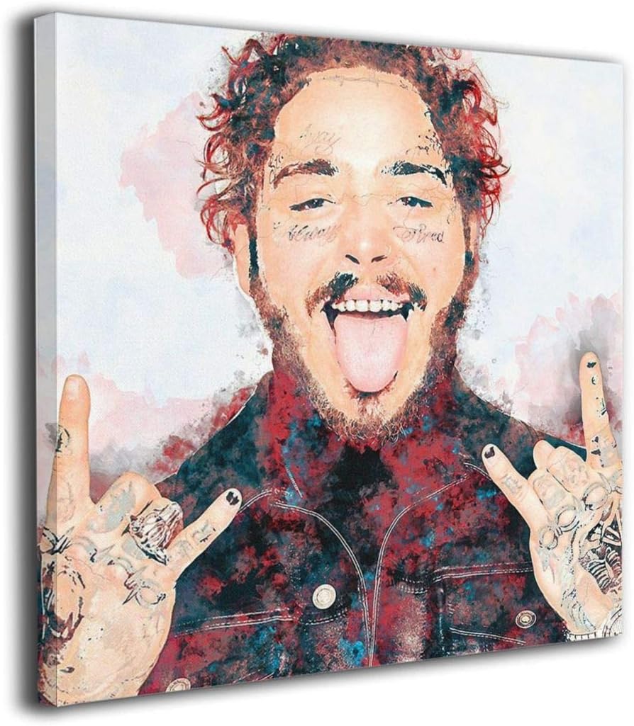 ASDS Canvas Square Wall Art Prints Post Ma-Lone Artwork Pictures Wall Decorations Visual Art Decor Ready to Hang