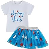 BemeyourBBs Toddler Girl 4th of July Outfit USA T shirt Red White and Blue Tutu Skirt Set Fourth of July Outfit for Girls