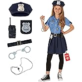 Morph Police Officer Costume For Girls, Cop Costume For Girls, Girl Police Officer Costumes Blue, Kids Halloween Costumes