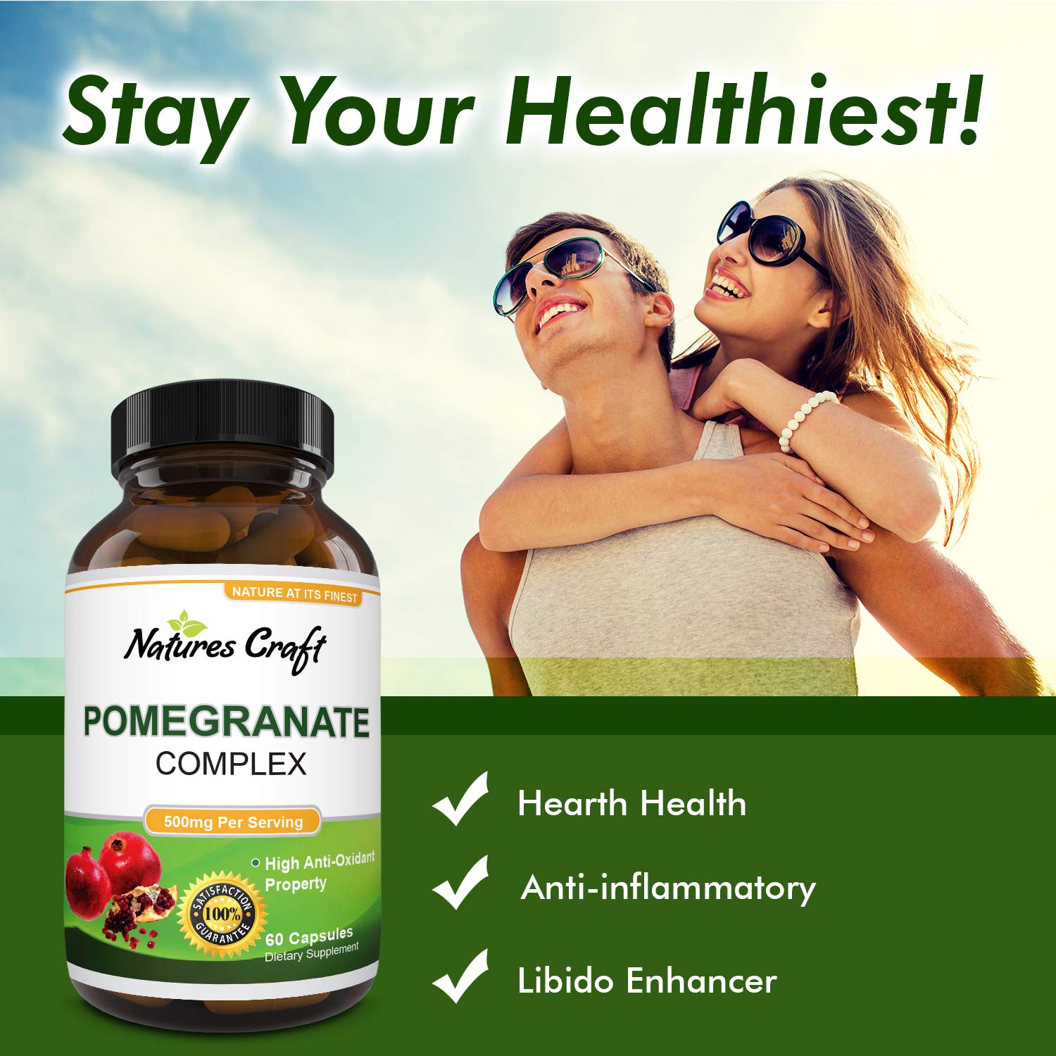 Galleon Natural & Pure Pomegranate Supplement For Women & Men