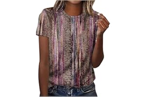FQZWONG Womens Short Sleeve Tops Classic Graphic Tees for Women Lightweight Summer Shirts Ladies Blouses Vacation Outfits