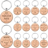 Siifert 60 Pcs Christian Keychain Gifts for Women Men Bulk Religious Bible Verse Inspirational Wooden Quotes Keychain Gifts for Friends Birthday Souvenirs Baptism Party First Communion Favors Church