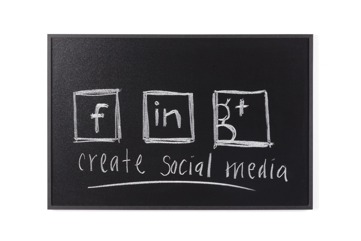 Bi-Office Chalkboard, Black Non Magnetic Surface, Black Lined MDF Frame, 88.5 x 58.5 cm