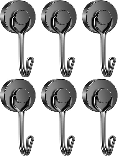 Grtard 6 Pack Magnetic Hooks Heavy Duty 35LBS Swivel Neodymium