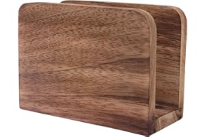 KC Kullicraft Mango Wood Burning Finish Napkin Holders Upright Paper Napkin Storage Dispenser for Kitchen, House, Party, Rest