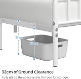 Yaheetech Double Metal Bed Frame 4ft6 with Headboard Footboard White view 8