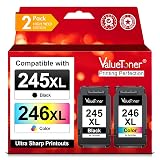 Valuetoner 245XL Ink Cartridge Replacement for Canon 245XL 246XL Combo Pack PG-245XL CL-246XL for Pixma TR4520 TR4527 MG2522 MG2520 MX490 MX492 TS202 TS302 TS3320 MG2920 Printer (Black, Color)