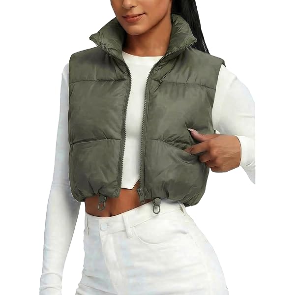 JZC Womens Puffer Vest Fashion Lightweight Jacket Winter Zip Up