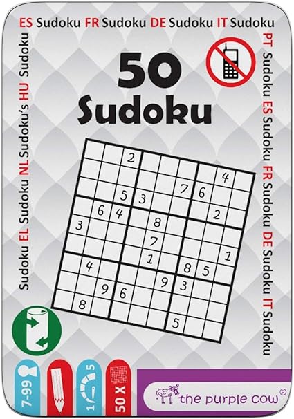 Amazon Com The Purple Cow 50 Sudoku Game For Kids Great Travel Activity And On The Go For Anywhere You Go Toys Games