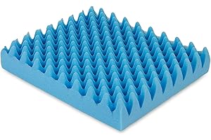 Gilbins Convoluted Egg Crate Foam Chair Cushion, Seat Cushion, Car Seat Cushion, Office Chair Cushion or Wheelchair Cushion to Relieve Back Pain Wheelchair and Recliner Chair Pads (Blue Without Cover)