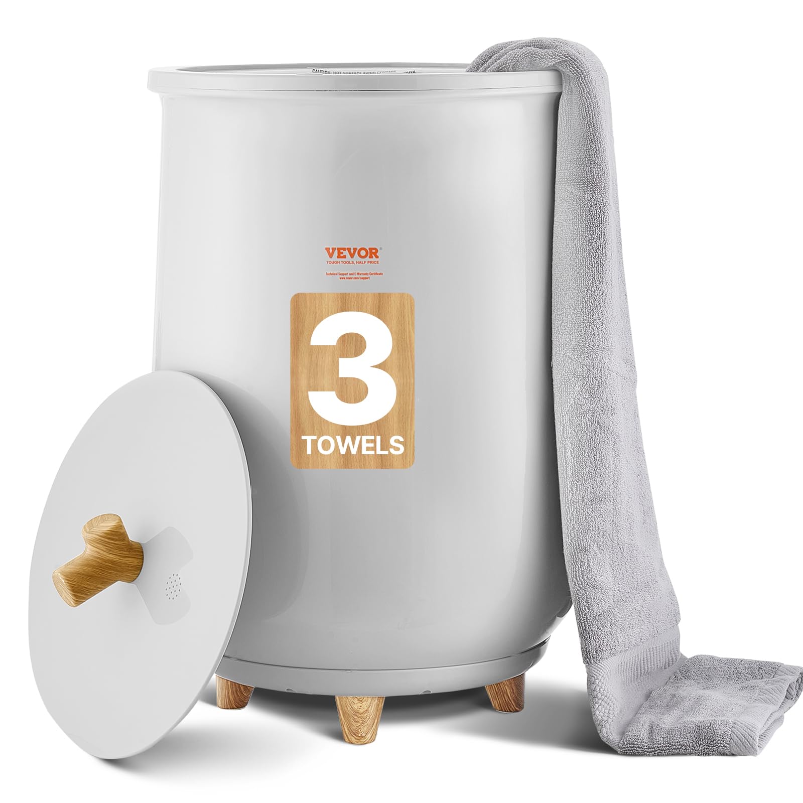 Photo 1 of ***DAMAGE*** VEVOR Towel Warmer Bucket, 20L Large Towel Warmer for Bathroom, Auto Shut Off Towel Heater Fits up to Two 40"x70" Oversized Towels, Bathrobes, Blankets, 4-Level Timer Towel Warmer Ideal for Spa, Gray***DAMAGE*** BROKEN FOOT & MISSING HANDLE O