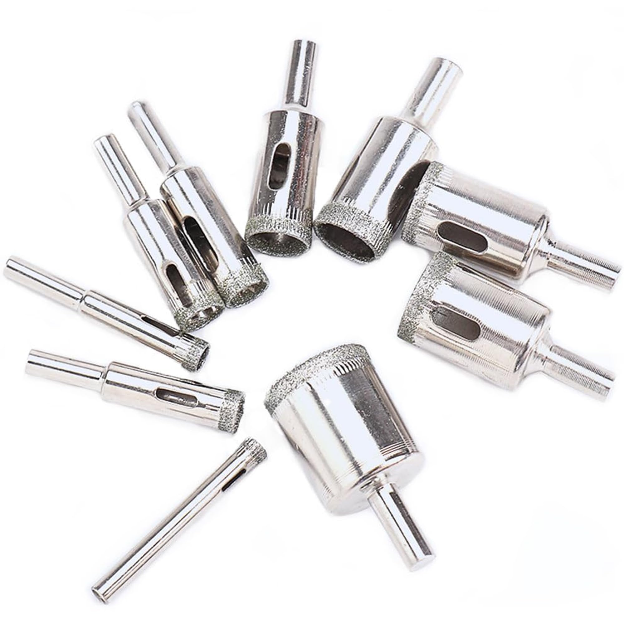 Photo 1 of Diamond Drill Bits for Glass, 10 PCS Diamond Hole Saw Drill Bit Set Kit, Glass Drill Bit for Ceramic Bottles, Pots, Marble, Tile Cutting.?1/8"-11/16"?