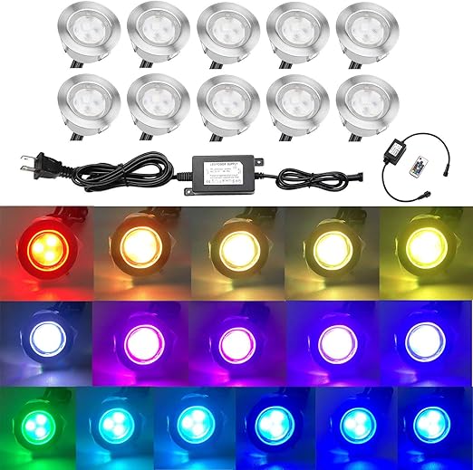 Outdoor Deck Lights Waterproof Multi Color Rgb Stainless Steel