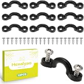 Hexalyao 10 Pcs Kayak Rigging Kit Nylon Bungee Deck Loops Pad Eyes with Stainless Steel Screws Marine Grade Boat Tie-Down Hooks Replacement Accessories for Canoes Paddle Boards and Fishing Boats