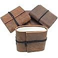 TUZECH Handmade Leather Bound Book of Shadows Mini Scrapbook Notebook Blank Unlined Small Pocket Diary For Office Artist Personal Notes Vintage Journal for Women and Men Gift - Set Of 4