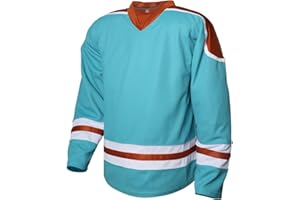 Rioofinx Mens Blank Ice Hockey Jersey Long-Sleeved Practice Hockey Jersey,S-3XL