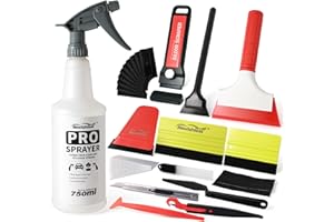 NEWISHTOOL Profi Window Tint Kit Vinyl Wrap Tool, Car Window Tint Tools Felt Squeegee for Vinyl, Sprayer Bottle, Micro Tucking Squeegee, Rubber PPF Tools Razor Scraper and Safety Cutter Knife Tint Kit