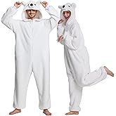 ANMIBOBU Unisex Adult Onesie Pajamas Animal Cosplay Halloween Costume One Piece Plush Sleepwear Homewear