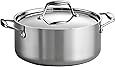 Tramontina 80116/025DS Gourmet Stainless Steel Induction-Ready Tri-Ply Clad Covered Dutch Oven, 5-Quart, NSF-Certified, Made in Brazil
