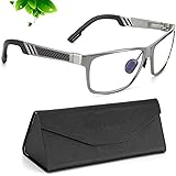 ANYLUV Blue Light Blocking Glasses Classic Semi Rimless Clear Lens Anti Eyestrain Computer Gaming Glasses for Men Women